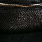 Pebbled Calfskin Large Rockstud Flip-Lock Messenger Bag Black