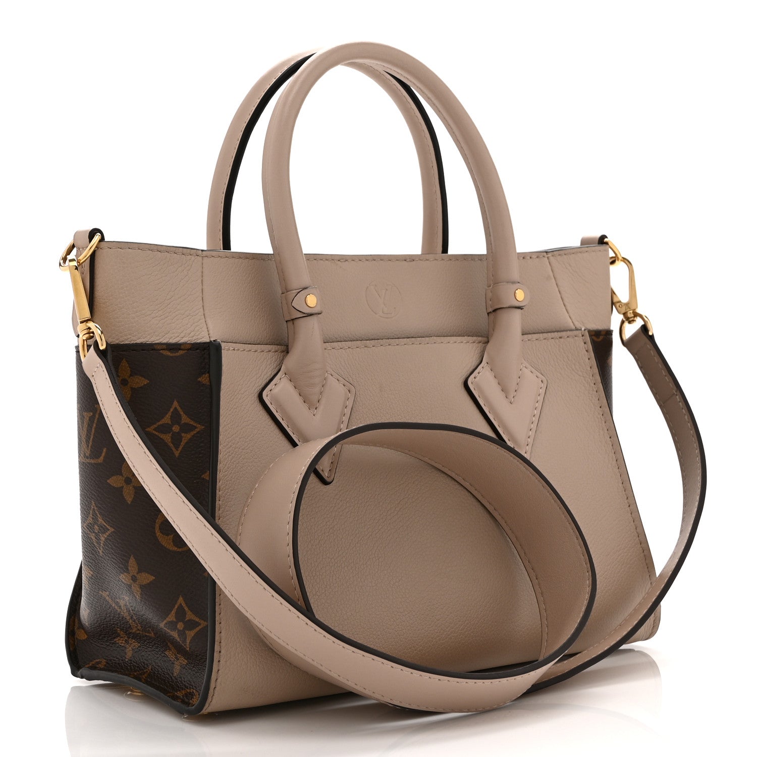 Calfskin Monogram On My Side PM Greige