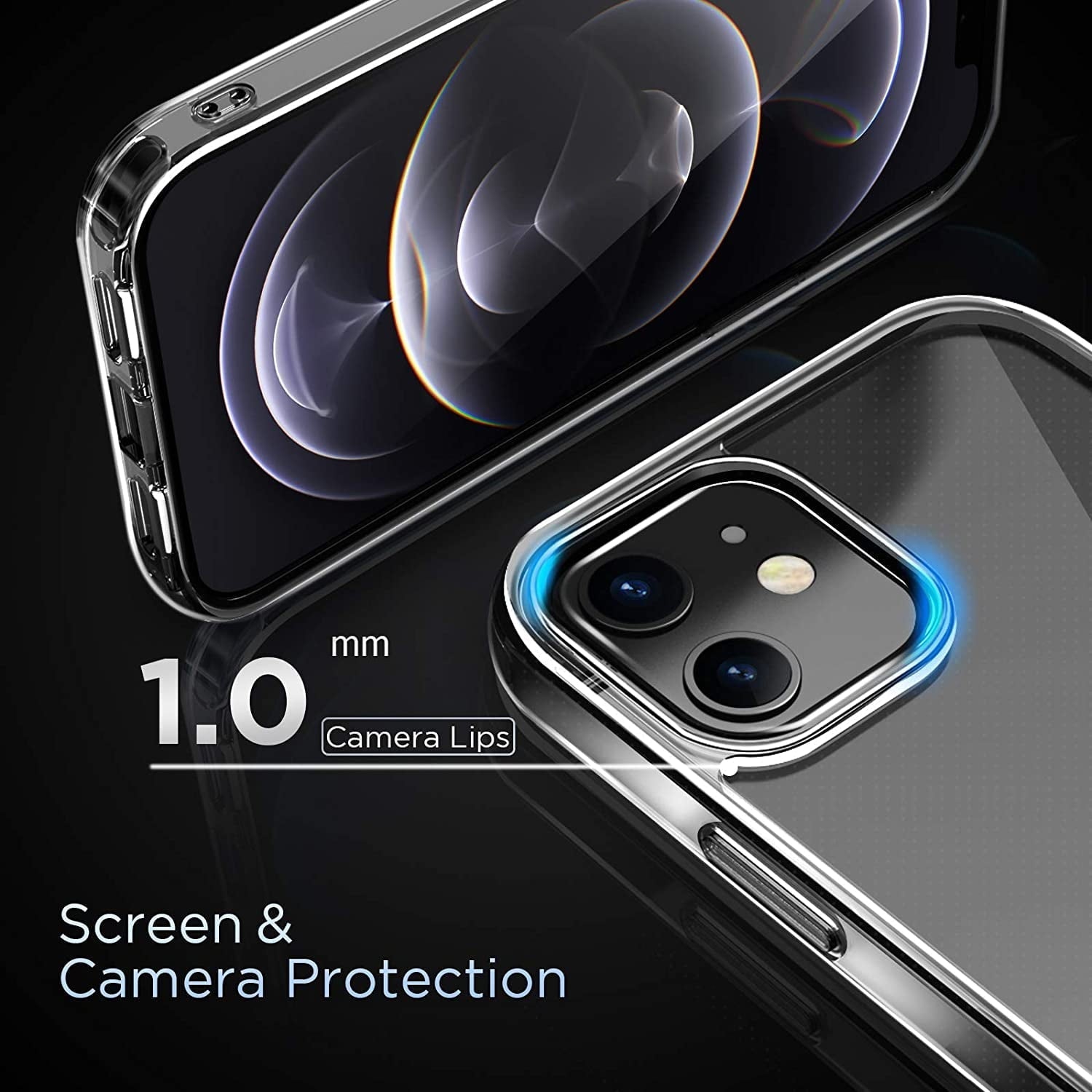 Entronix Case Compatible with iPhone 12/12 Pro - [Hard Back] Thick Clear