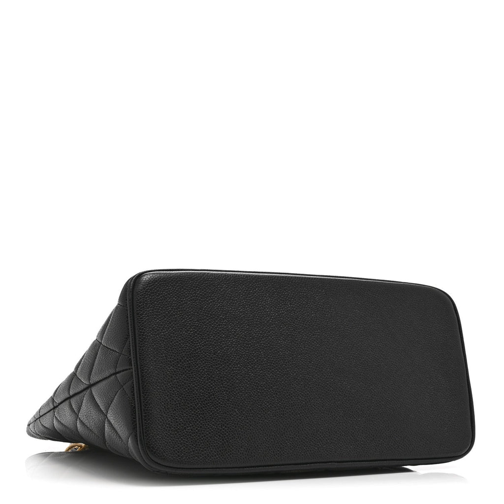 Caviar Quilted Medallion Tote Black