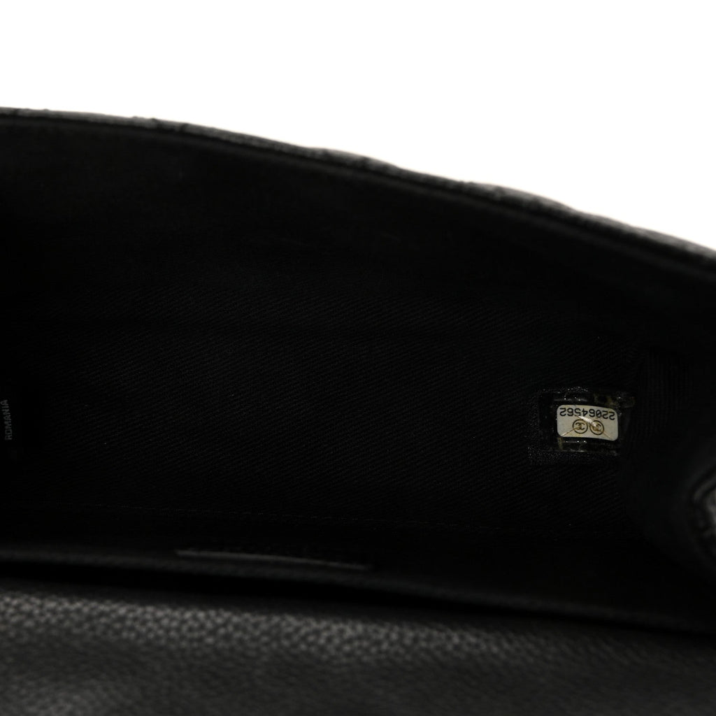 Grained Calfskin Quilted 2.55 Reissue Flap Belt Bag Clutch Black