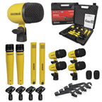 Drum Microphone Kit 9Pc All Metal Drummer Mics Tom/Snare & Cymbals Wired Instrument Drums Set
