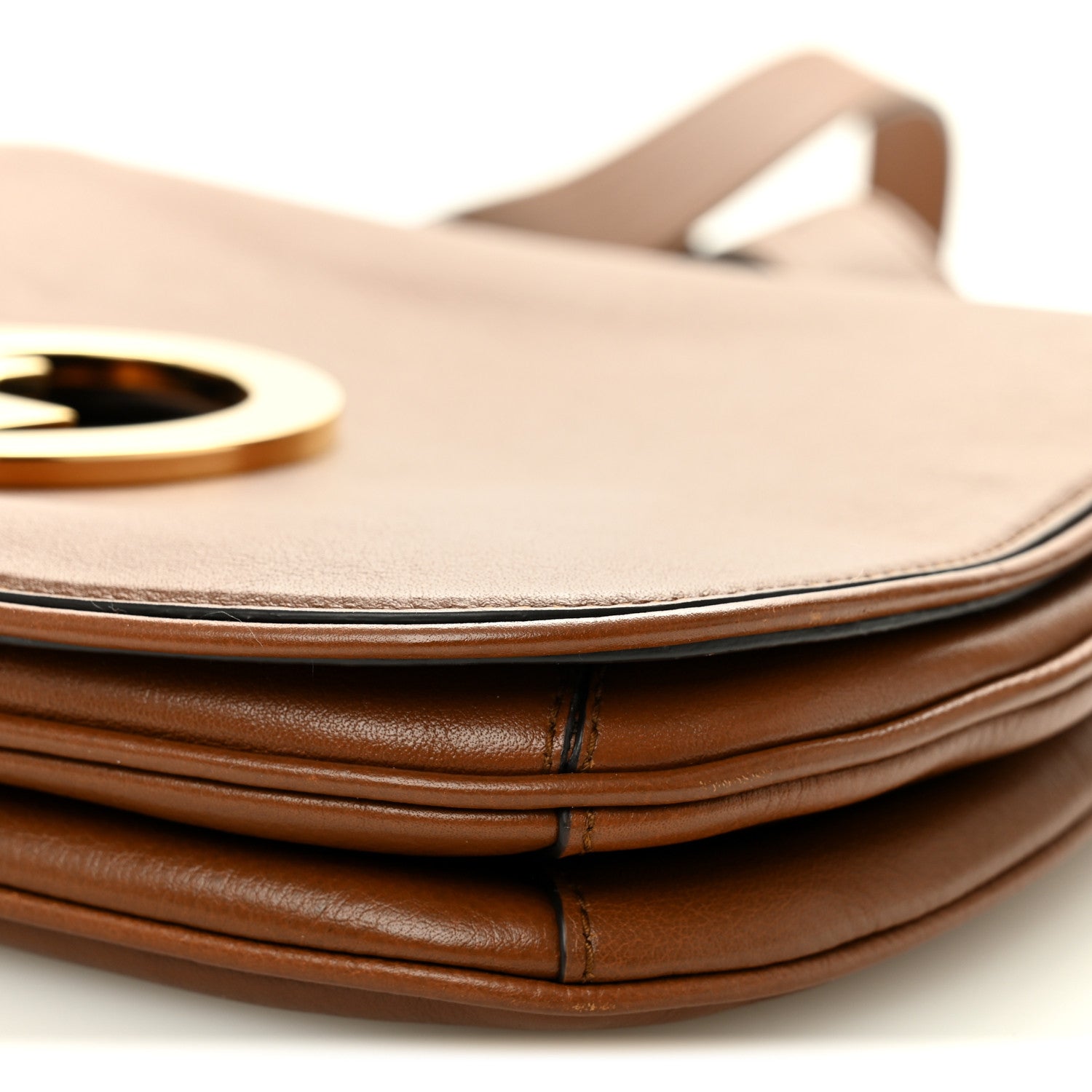 Roxy Calfskin Web Medium Blondie Shoulder Flap Bag Cuir
