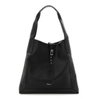 Calfskin Go Large Shoulder Bag Black