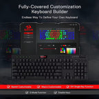 Redragon K618 Horus Tri-Mode Wireless RGB Mechanical Gaming Keyboard - Bluetooth, 2.4GHz, and Wired Low Profile Design - Red Switch