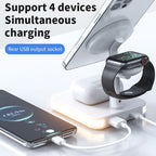2-In-1 25W Magnetic Wireless Charger Stand Dock For iPhone 14 13 12 Pro Max Mini Apple iWatch 8 Airpods QC3.0 USB Fast Charging Station