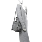 Smooth Calfskin Small Hampton Carry All Bag Grey