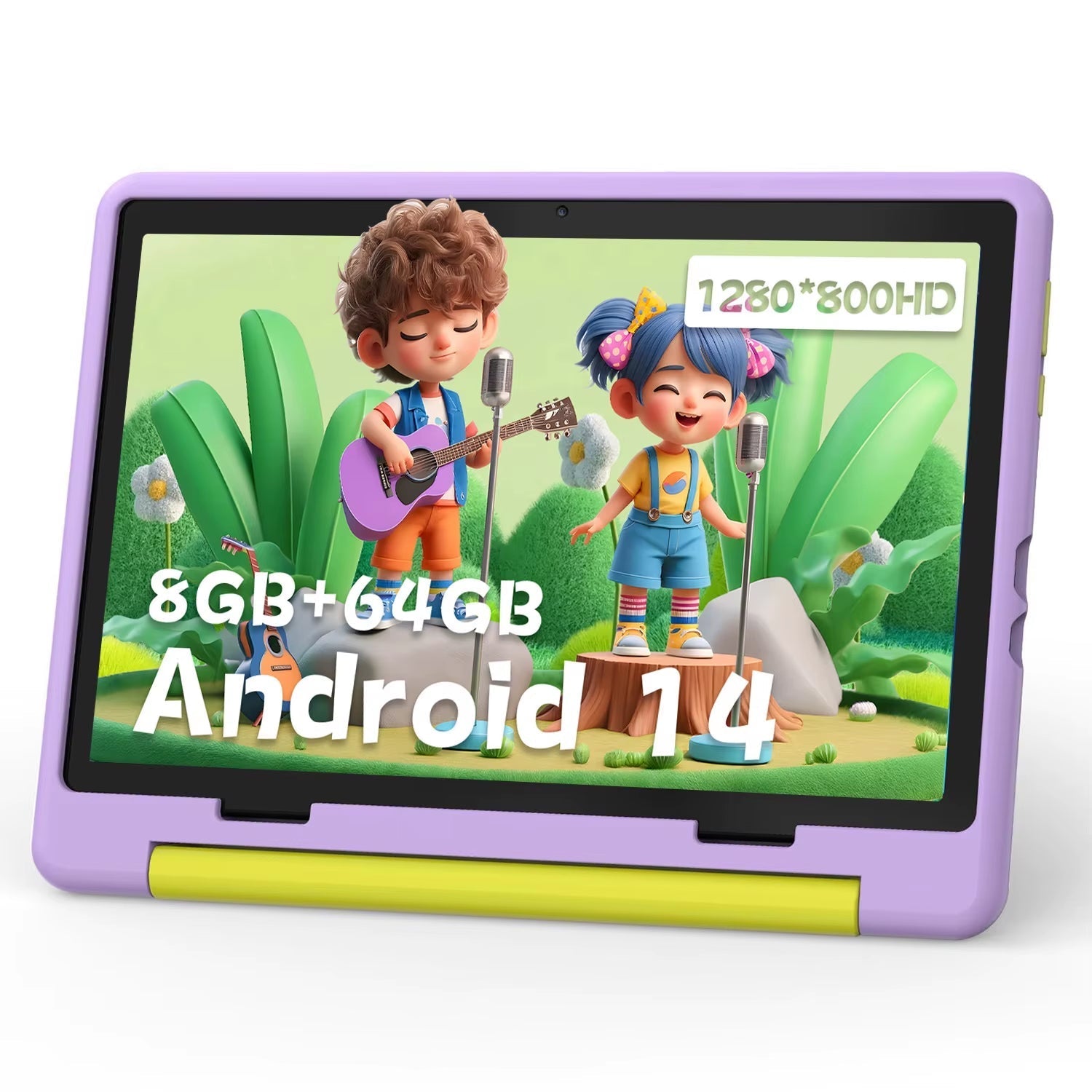 KT1016 10.1-Inch Kid Tablet - Android 14, Quad-Core, 8GB RAM, 64GB ROM, 1TB Expandable Storage, WiFi, Bluetooth - Ideal Children's Gift and Educational Device