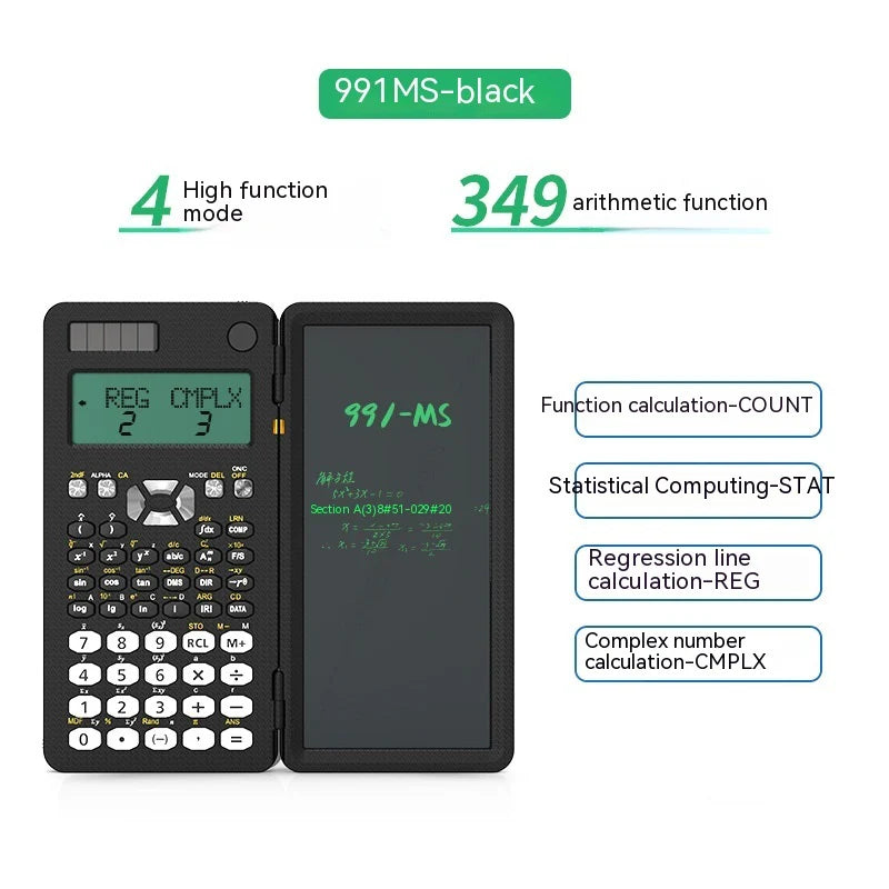 3 in 1 Foldable Scientific Calculators Handwriting Tablet Learning Function Calculator Foldable Desk Scientific Calculators