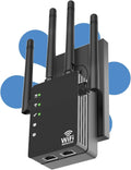 105-Device Compatible WiFi Extender Signal Booster, WiFi Extender, 12880 Sq.Ft Long Range, Dual Band 5GHz/2.4GHz 1200Mbps, Simple Installation for Home & Outdoor