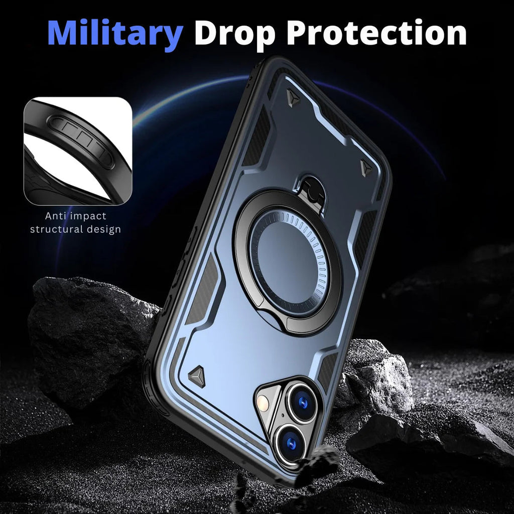Entronix [Magnetic] Case Compatible with iPhone 16 - Rugged Armor Gripstand