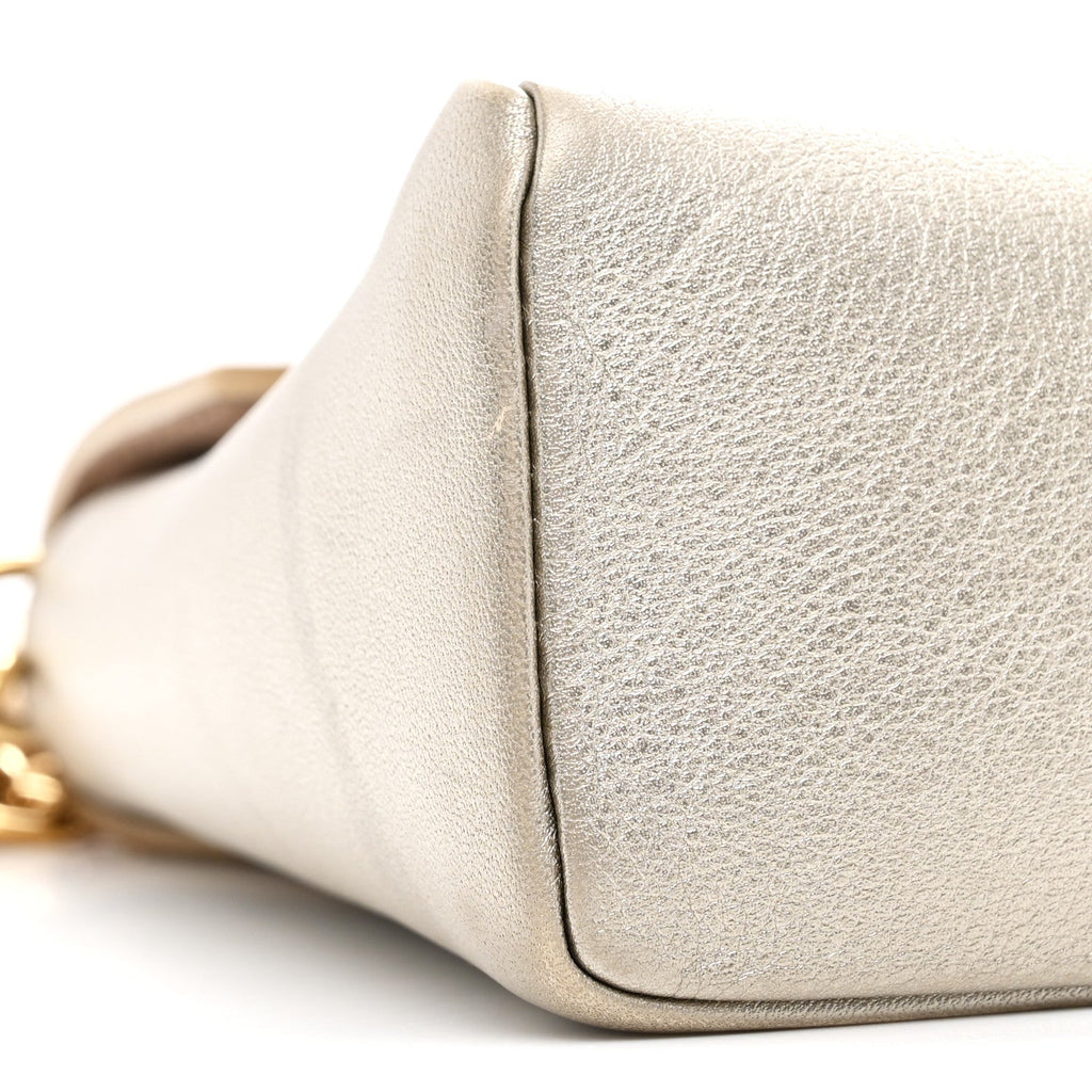 Metallic Calfskin Love Note Gold Silver