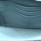 Metallic Caviar Quilted Small Boy Clutch With Chain Turquoise