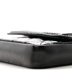 Shiny Aged Calfskin Quilted Waist Belt Bag Black