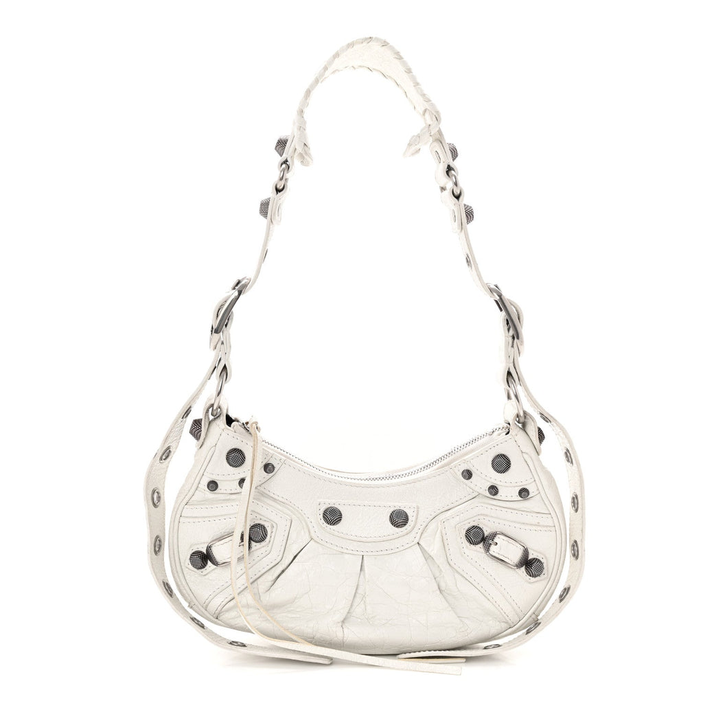 Agneau Arena Le Cagole Shoulder Bag XS Optic White