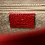 Dollar Calfskin Interlocking G Top Handle Shoulder Bag Red