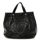 Calfskin Large Trianon Tote Black