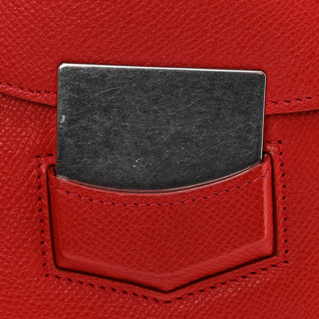 Grained Calfskin Small Trotteur Coquelicot