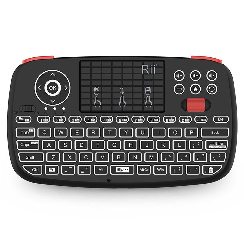 Mini Wireless Bluetooth Dual Mode Keyboard with Touchpad, Blacklit Portable Wireless Keyboard with 2.4G USB Dongle for Smartphone,PC