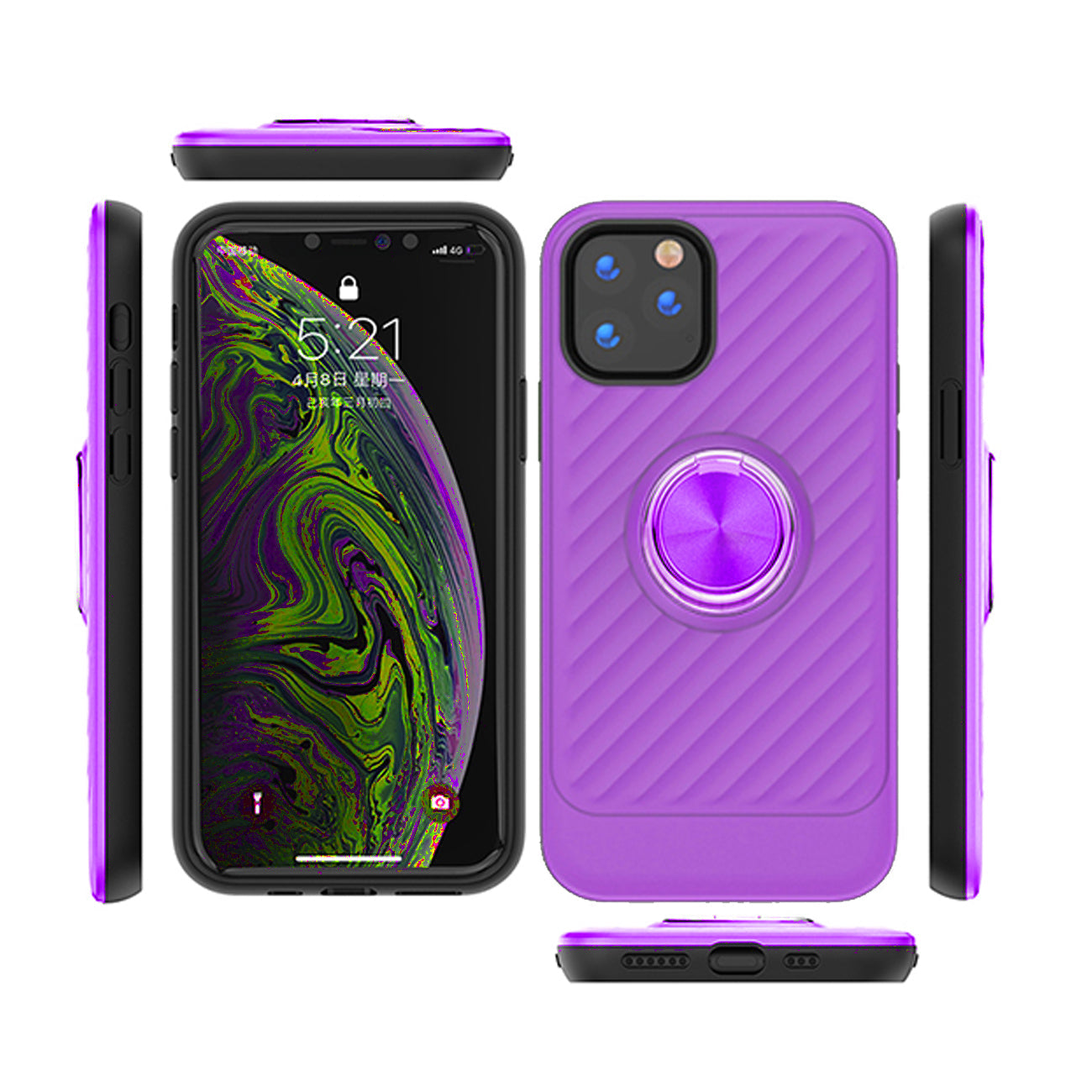 Apple Iphone 11 Pro Case With Ring Holder In Purple
