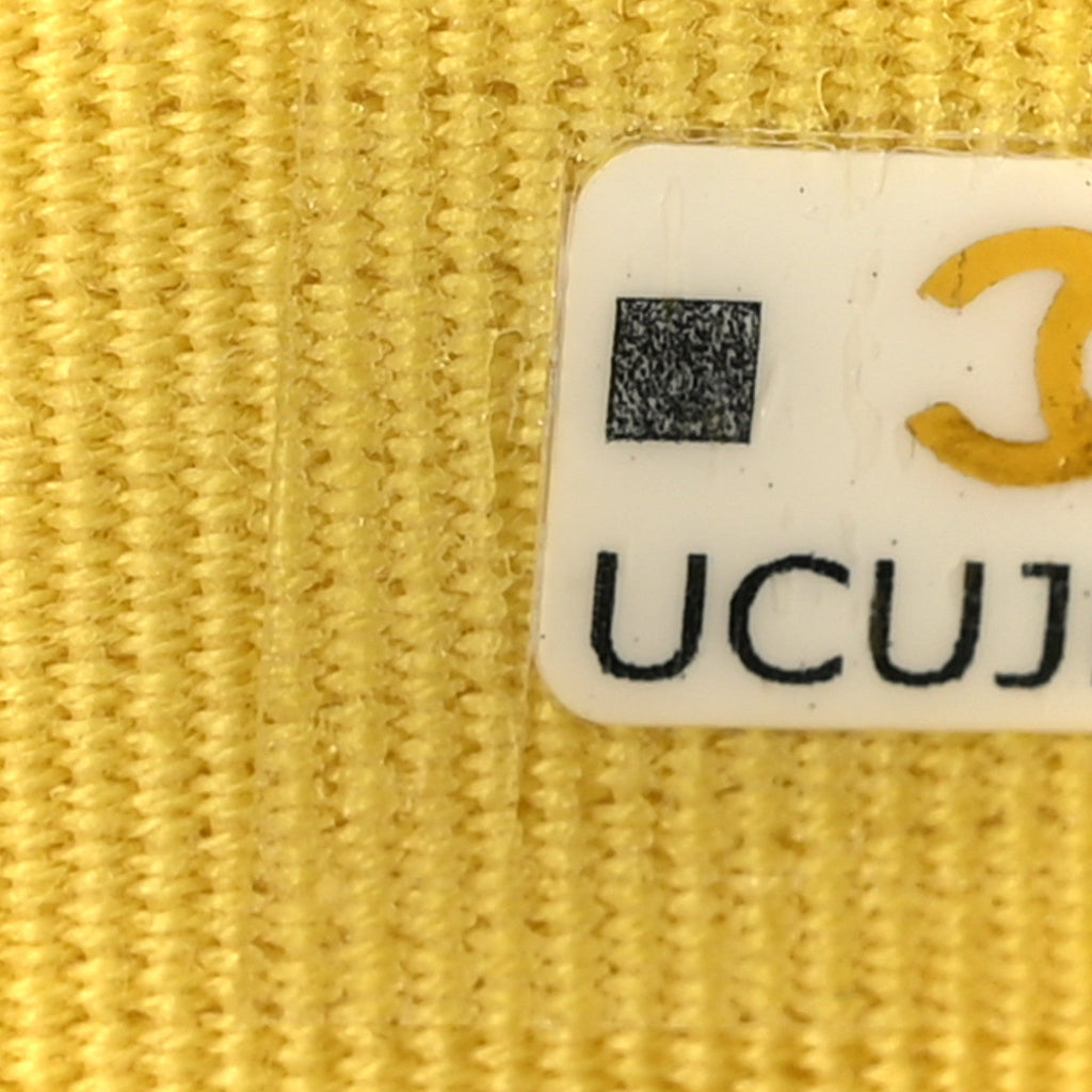 Lambskin Quilted Enamel Logo Flap Card Holder On Chain Yellow