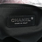 Metallic Calfskin Stitched CC Shopper Tote Silvery