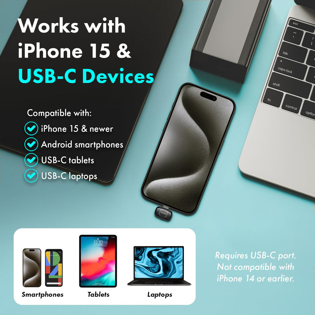 Movo NanoMic-C USB-C Wireless Mic with Mic Handle