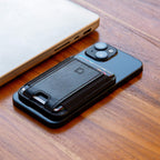 MAGSAFE Black Full-Grain Leather Wallet with RFID Protection and Magnetic Features - Black