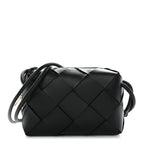 Lambskin Maxi Intrecciato Small Cassette Camera Bag Black