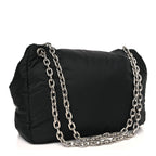 Nylon Medium Monaco Chain Shoulder Bag Black