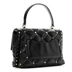 Lambskin VLTN Print Candystud Top Handle Bag Black