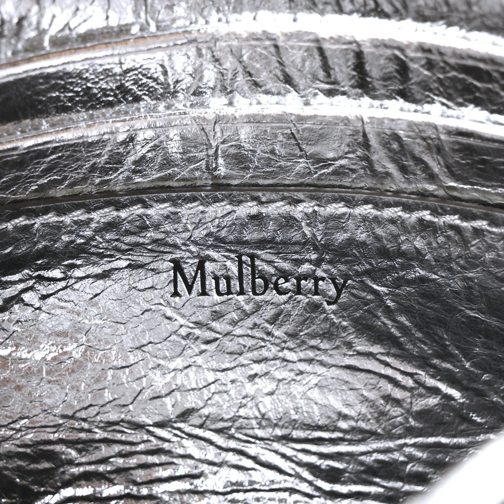 Metallic Crinkled Nappa Pillow Quilted Tiny Softie Bag Silver