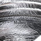 Metallic Crinkled Nappa Pillow Quilted Tiny Softie Bag Silver