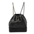 Aged Calfskin Quilted Small Gabrielle Backpack Black