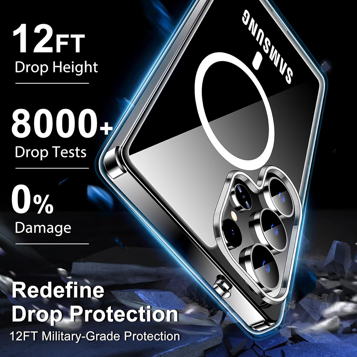 Entronix Bundle Compatible with Galaxy S25 Ultra - [Magnetic] Clear Case & 1 Clear Screen Protector