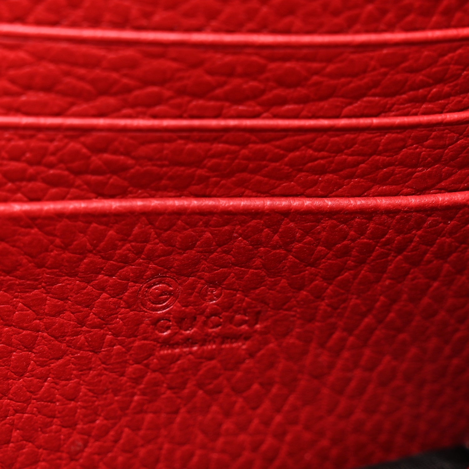 Dollar Calfskin Interlocking G Chain Wallet Red