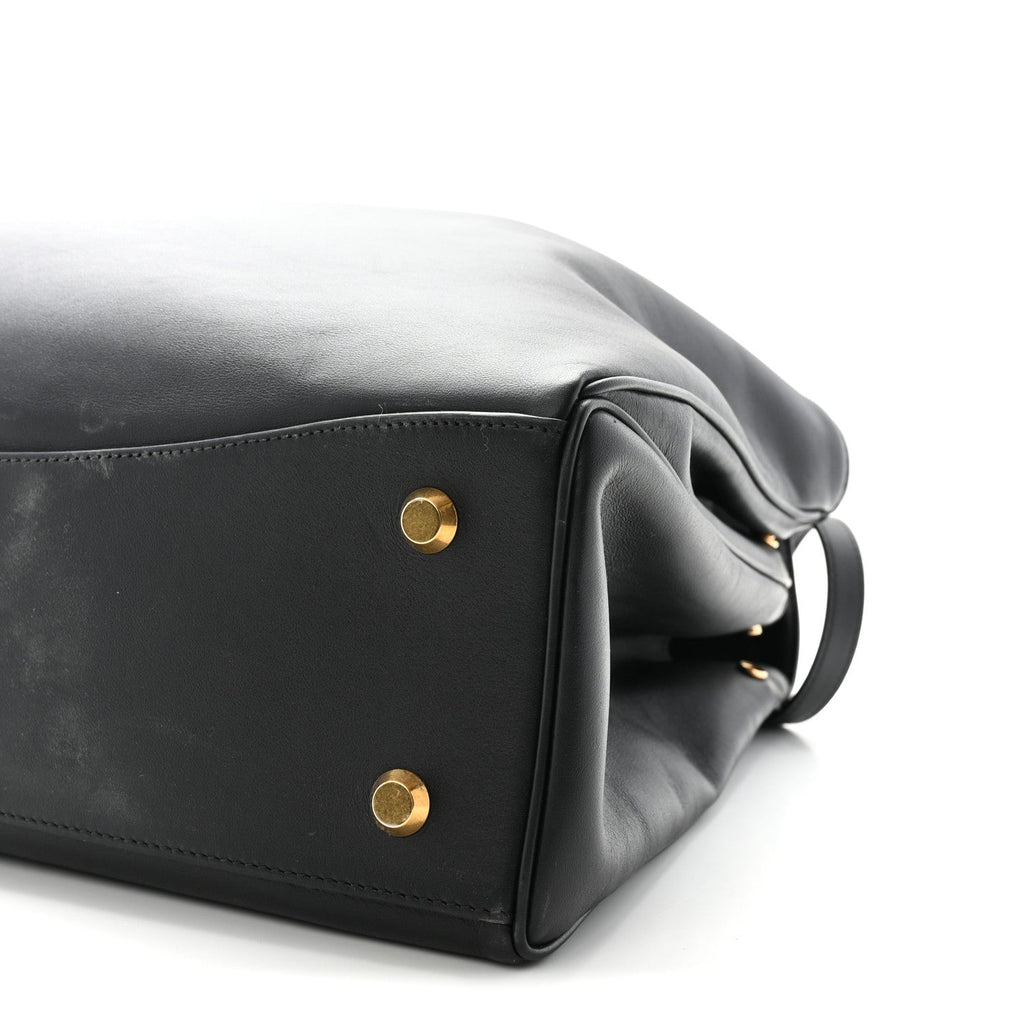 Smooth Calfskin Large Rodeo Top Handle Handbag Black
