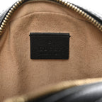 Grained Calfskin Web Mini Ophidia Round Shoulder Bag Black