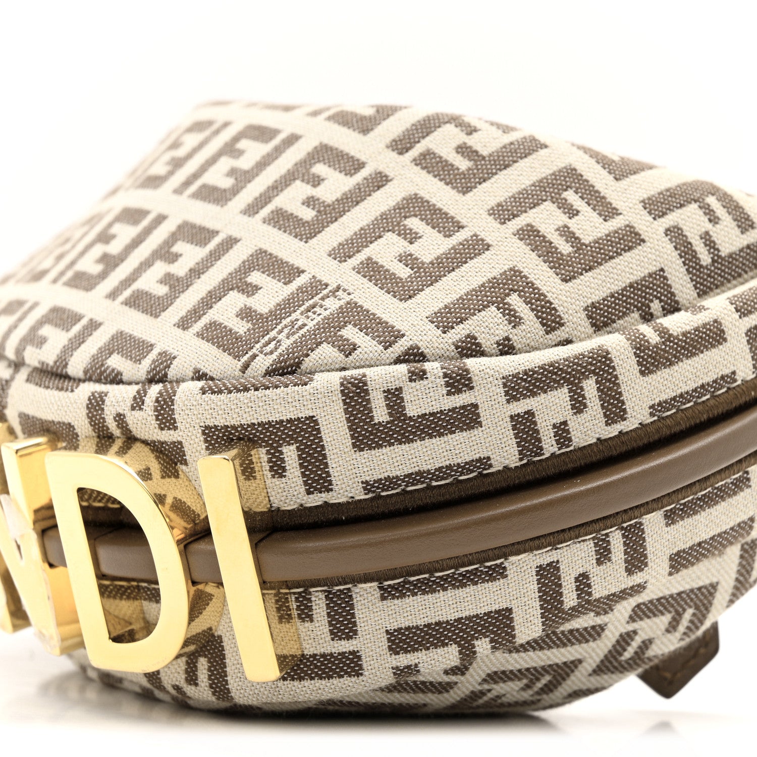 Fabric Jacquard FF 1974 Nano Fendigraphy Hobo Charm Beige