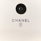 Caviar Quilted My Everything Belt Flap Card Holder White