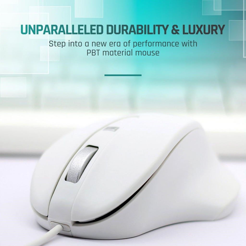 USB-A Wired Pbt Mouse White