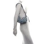 Bleached Denim BB Monogram Le Cagole Shoulder Bag XS Blue