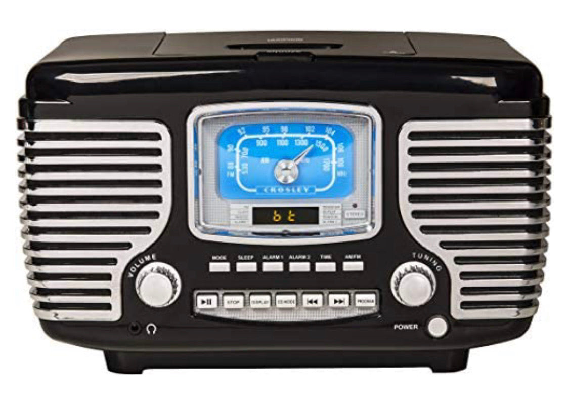 Crosley Corsair Tabletop Am/fm Bluetooth Radio With Cd Player And Dual Alarm Clock