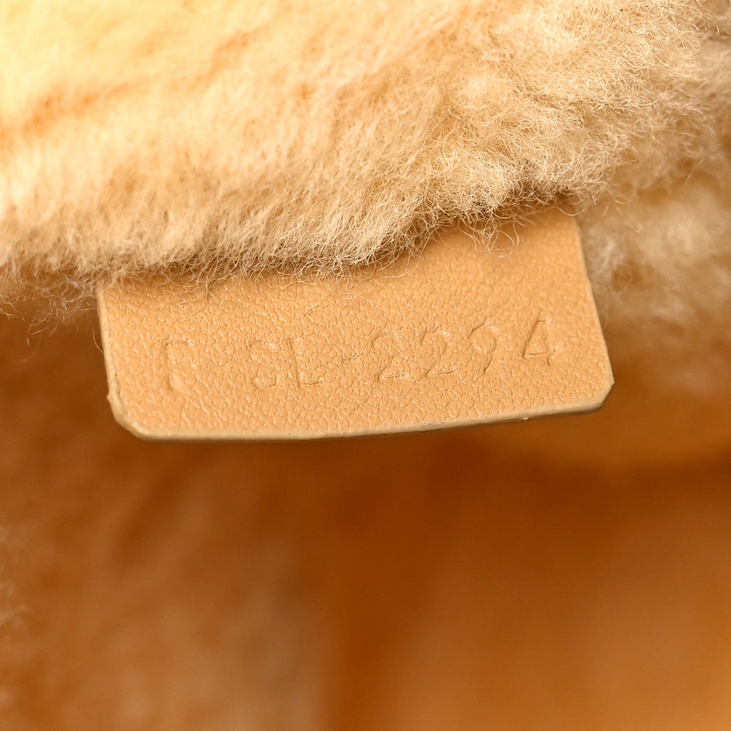 Suede Shearling Triomphe Medium Cabas Anais Natural
