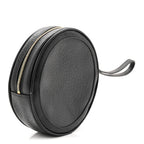 Textured Calfskin Web Ophidia Round Wrist Wallet Black