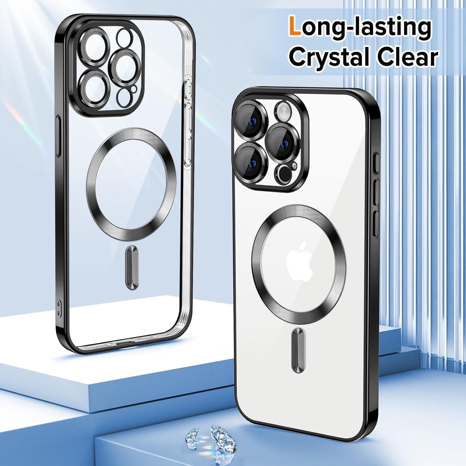 Entronix [Magnetic] Case Compatible with iPhone 16 Pro Max - [Clear Back] Luxury Glossy Cover