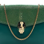 Galuchat Calfskin Serpenti Forever Crossbody Bag Green