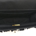 Tweed Braided Calfskin Mini My Own Frame Flap Grey Black