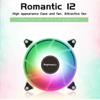12 RGB Case Fan; 120mm Full Body RGB Color Changing Light Effect; Large 4 Pin Connector Can be Connected in Series; Desktop PC Main Case Cooling Fan