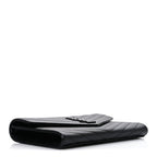 Grain De Poudre Matelasse Chevron Monogram Monochrome Envelope Clutch Black